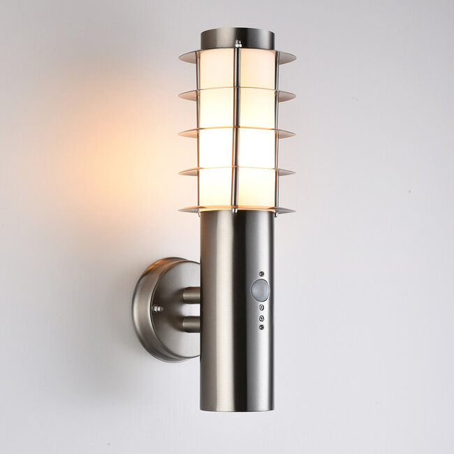 Stainless steel wall lamp with sensor - Salvatore