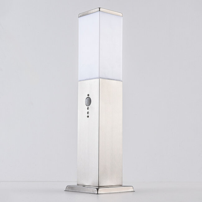 Stainless steel floor lamp Leopoldo with sensor, 45 cm