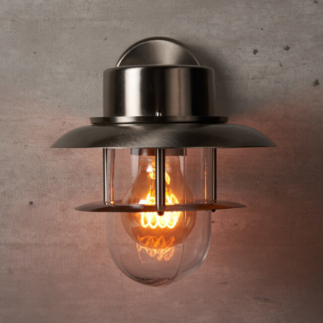 Stainless steel rural wall lamp - Fabio