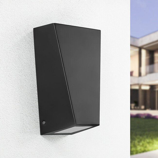 Modern stainless steel wall lamp black - Luisa