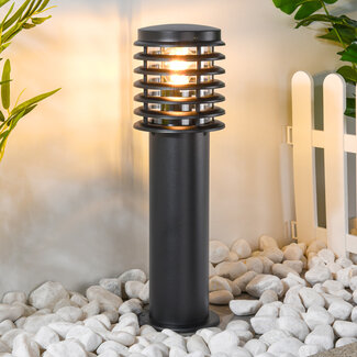 Stainless steel black outdoor floor lamp Elia, 50 cm