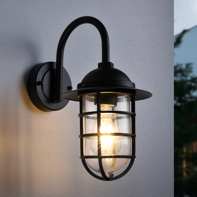Wall lamp rural Claudia - black