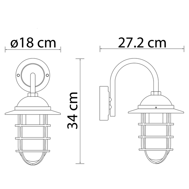 Wall lamp rural Claudia - black