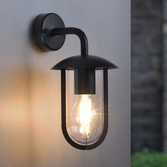 Stainless steel country house lamp Davide - black