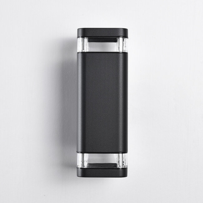 Black wall lamp outdoor Mario, two-sided