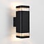 Black wall lamp outdoor Mario, two-sided