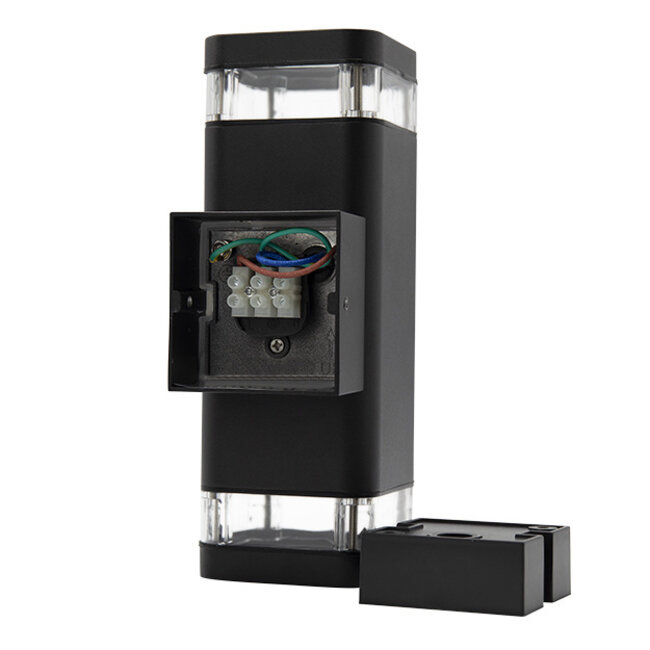 Black wall lamp outdoor Mario, two-sided