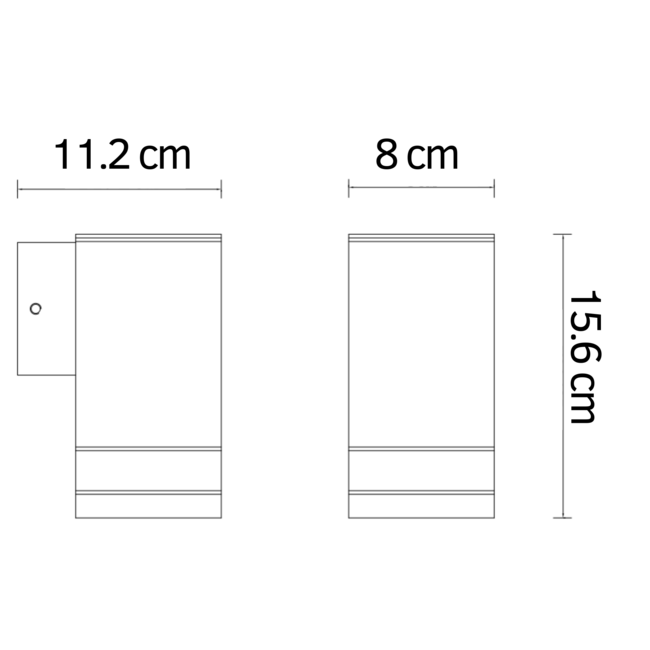 Modern square wall lamp Marino, black