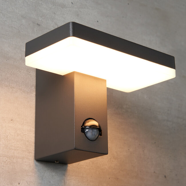 Wall light black with sensor - Roberto