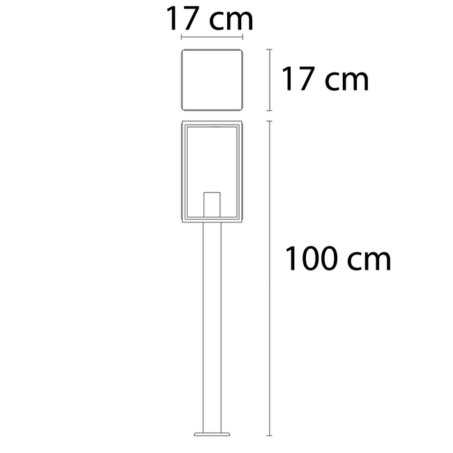 Outdoor floor lamp Giovanni in stainless steel - black