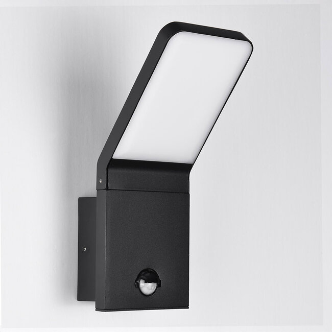 Outdoor wall light Franco with motion sensor - black integrated LED