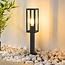 Outdoor floor lamp Alessio with glass and stainless steel - 50 cm black