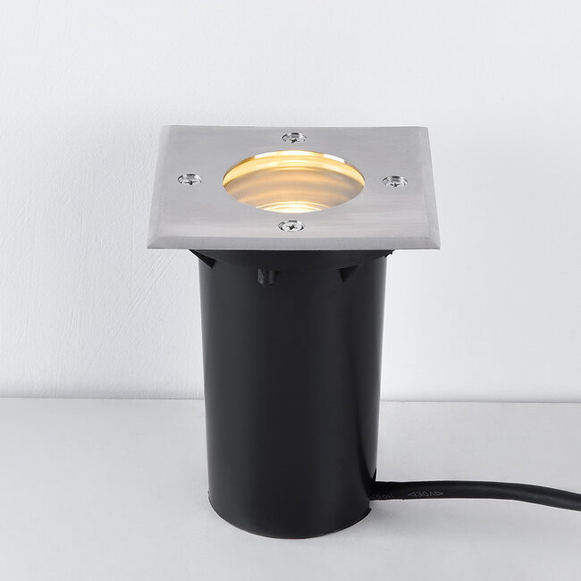Modern outdoor ground spotlight - Square Mole