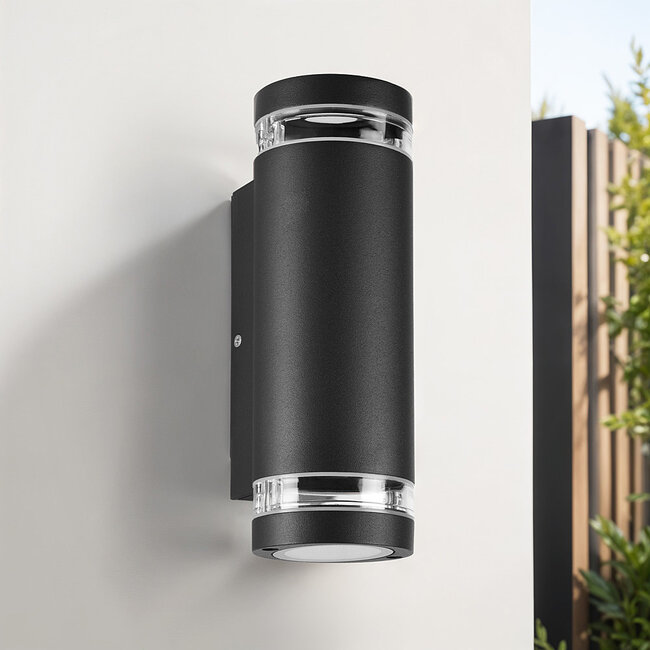 2-light outdoor wall light Showman - black