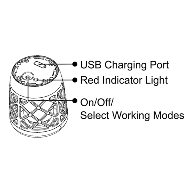 Solar table lamp 2W with flame effect