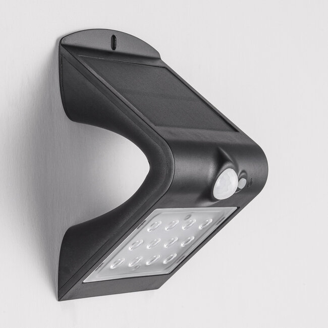 Solar wall light Alien 1.5W with sensor - black