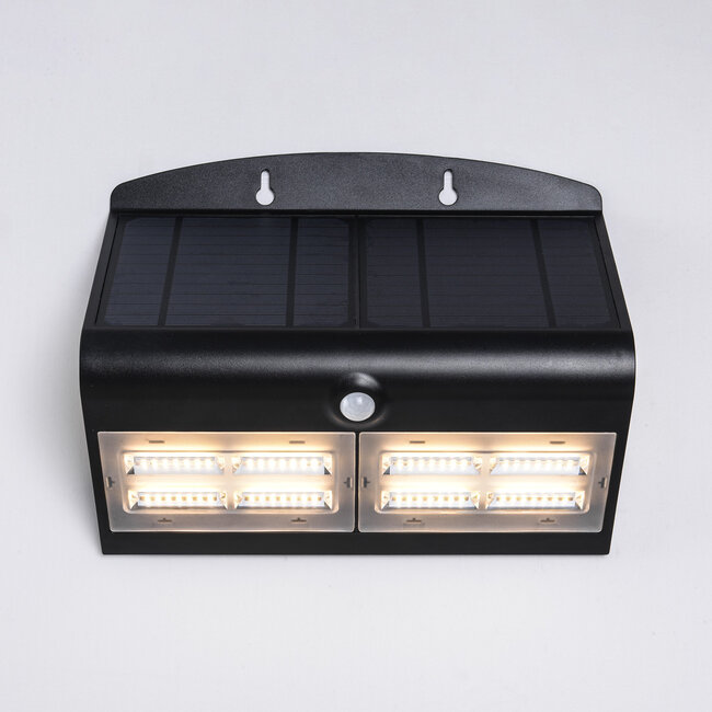 Solar wall lamp Double Conan 6.8W with sensor - black