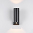 Round outdoor wall light Cathy with sensor 2 x 3W LEDs - anthracite