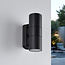 2-light outdoor wall light Olivia - black, round