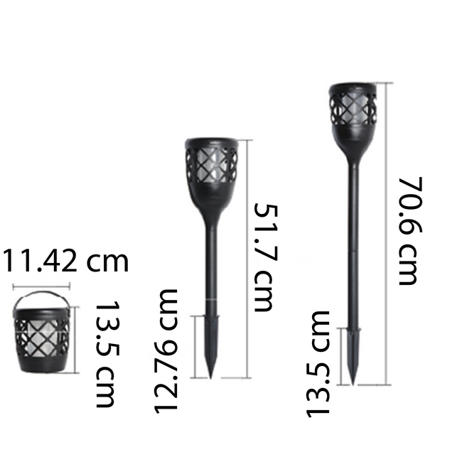 Solar table lamp 2W with flame effect