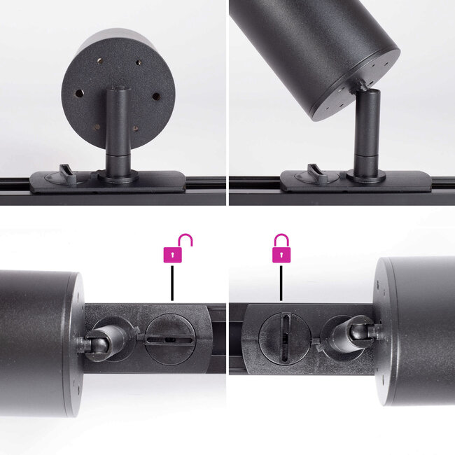 Modern single-phase track system 1.5 metre long with Juno spots