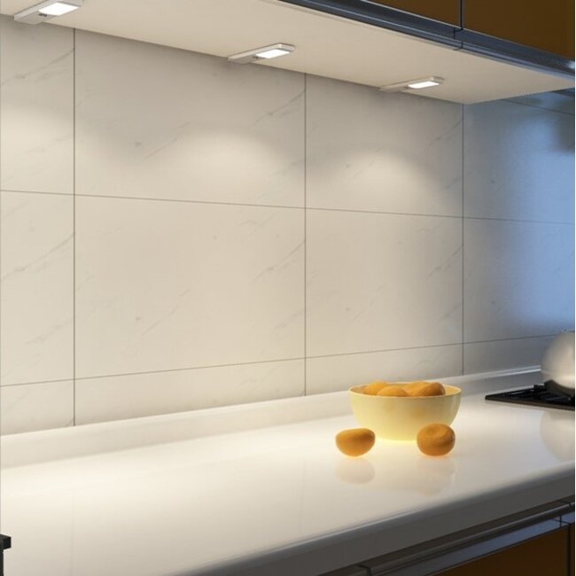 LED surface-mounted cabinet spotlight Lex with sensor - silver-grey