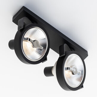 GU10 AR111 2-way spotlight Scarlett - black