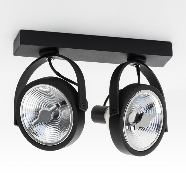 GU10 AR111 2-way spotlight Scarlett - black