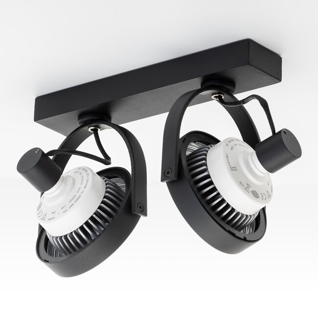 GU10 AR111 2-way spotlight Scarlett - black
