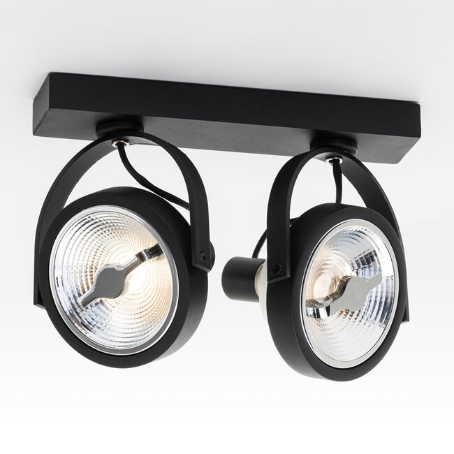 GU10 AR111 2-way spotlight Scarlett - black