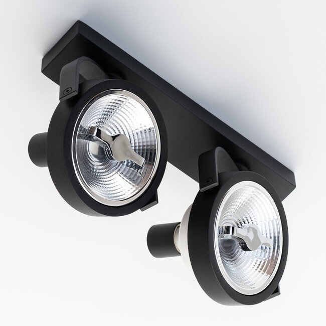 GU10 AR111 2-way spotlight Scarlett - black