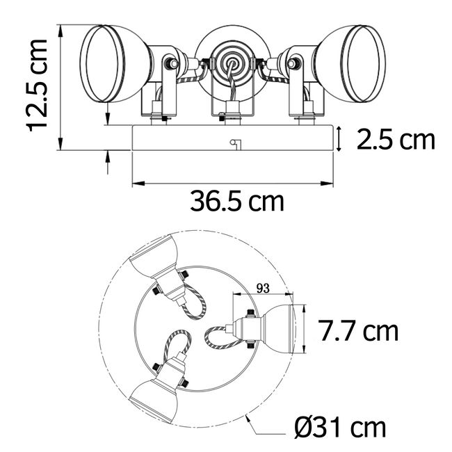Ceiling light Mississippi - matt silver