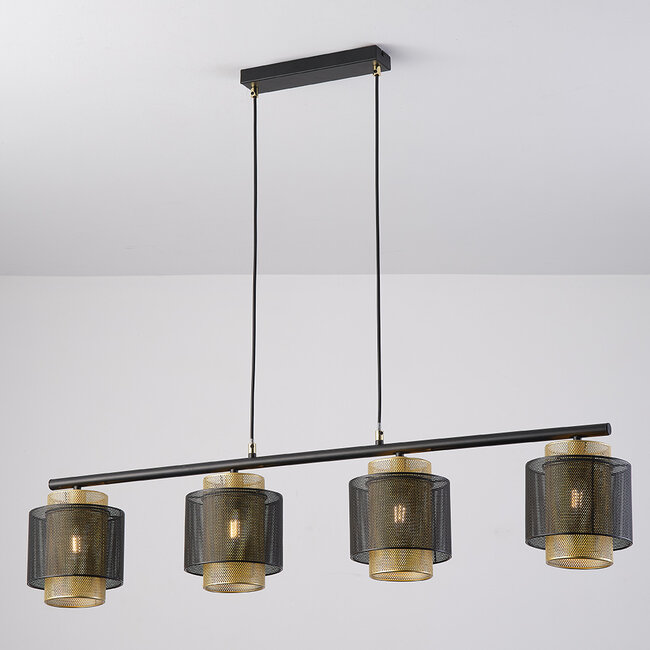 Pendant lamp Jennifer in black and gold