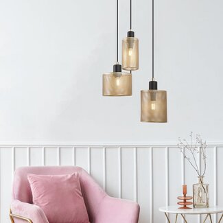 Pendant lamp Avery in black and gold
