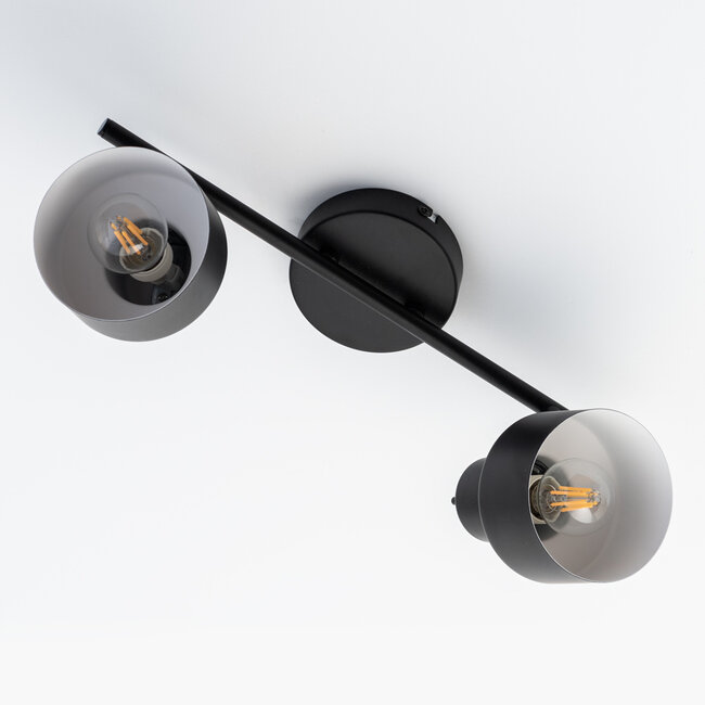 Ceiling spotlight Henry 2-light, matte-black and white