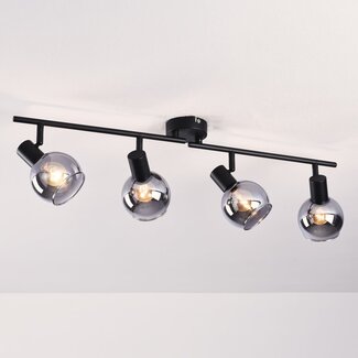 Ceiling light with smoked glass, 4-lights - Florida