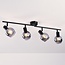Ceiling light with smoked glass, 4-lights - Florida