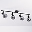 4-light ceiling light Florida - smoked glass with mirror effect