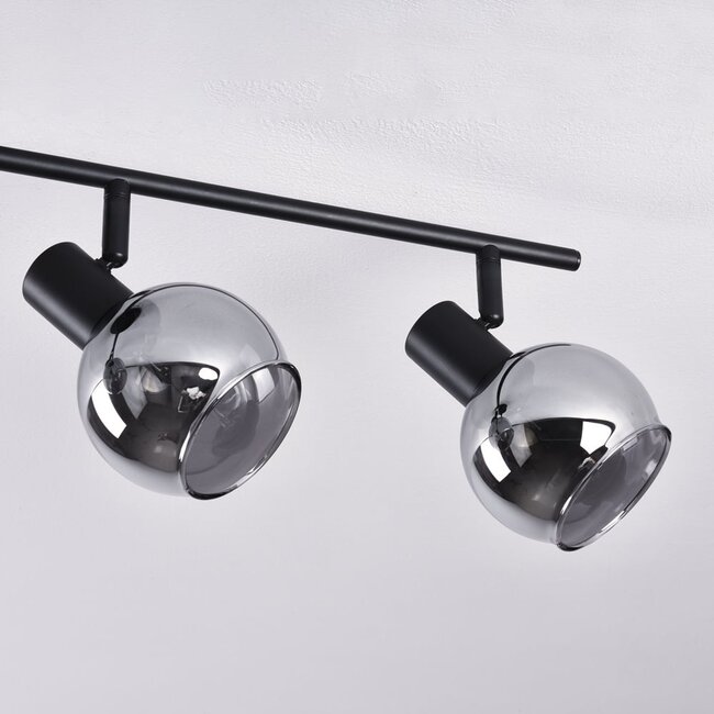 4-light ceiling light Florida - smoked glass with mirror effect