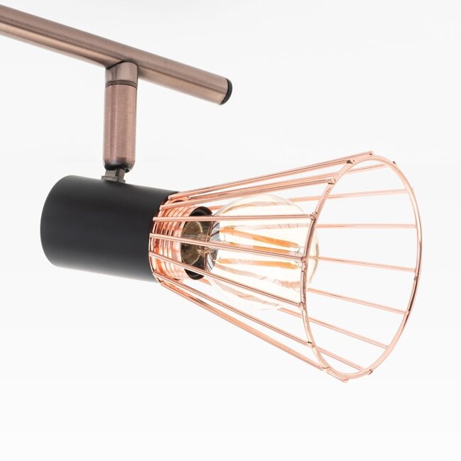 Industrial copper ceiling spotlight, 2-lights - Lincoln