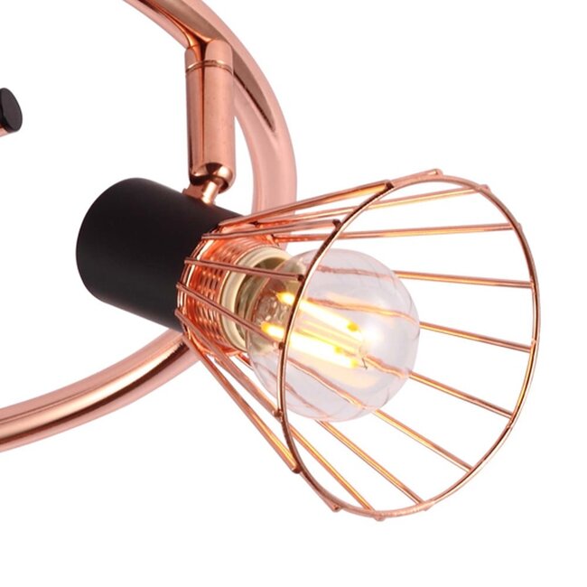 Industrial copper ceiling spotlight, 3-lights - Oregon