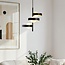Modern 3-light pendant lamp James with matte glass and gold