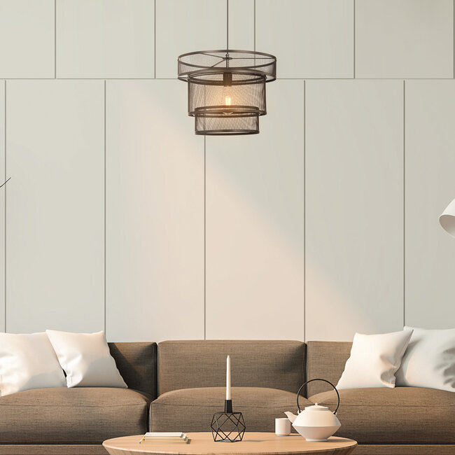 Industrial hanging lamp mat black - Chloe
