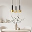 Modern 3-light pendant lamp Chantal, matte-black with gold