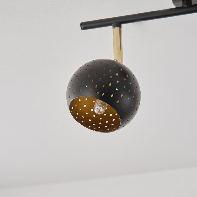 Modern ceiling spotlight matt black, 2-lights - Edith