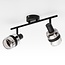 Industrial 2-light ceiling spotlight Gesa in smoked glass
