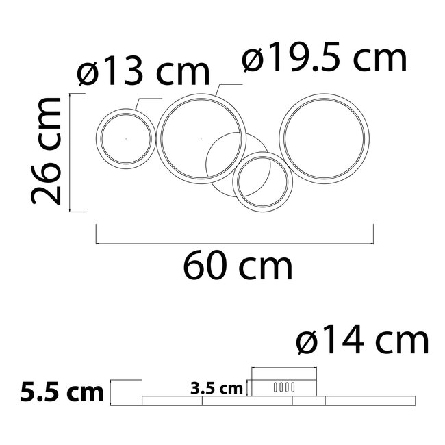 Modern ceiling light incl. 3-step dimming - Lynn (integrated LEDs)