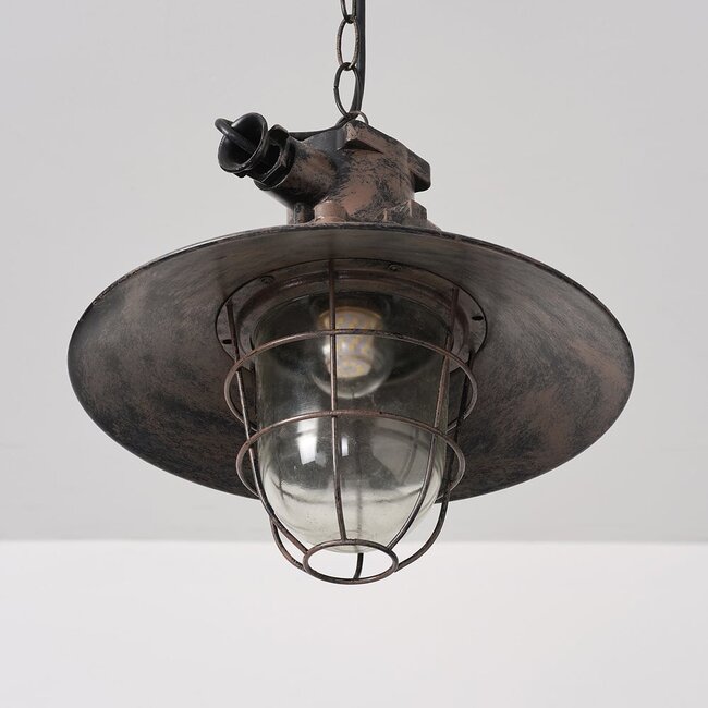 Industrial pendant lamp Fender in openwork black
