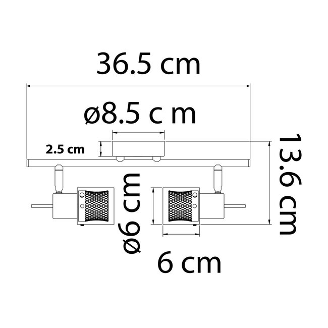 Industrial ceiling spotlight rose gold, 2-lights - Poppy (G9 socket)