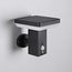 Modern solar wall light black with sensor - Aila